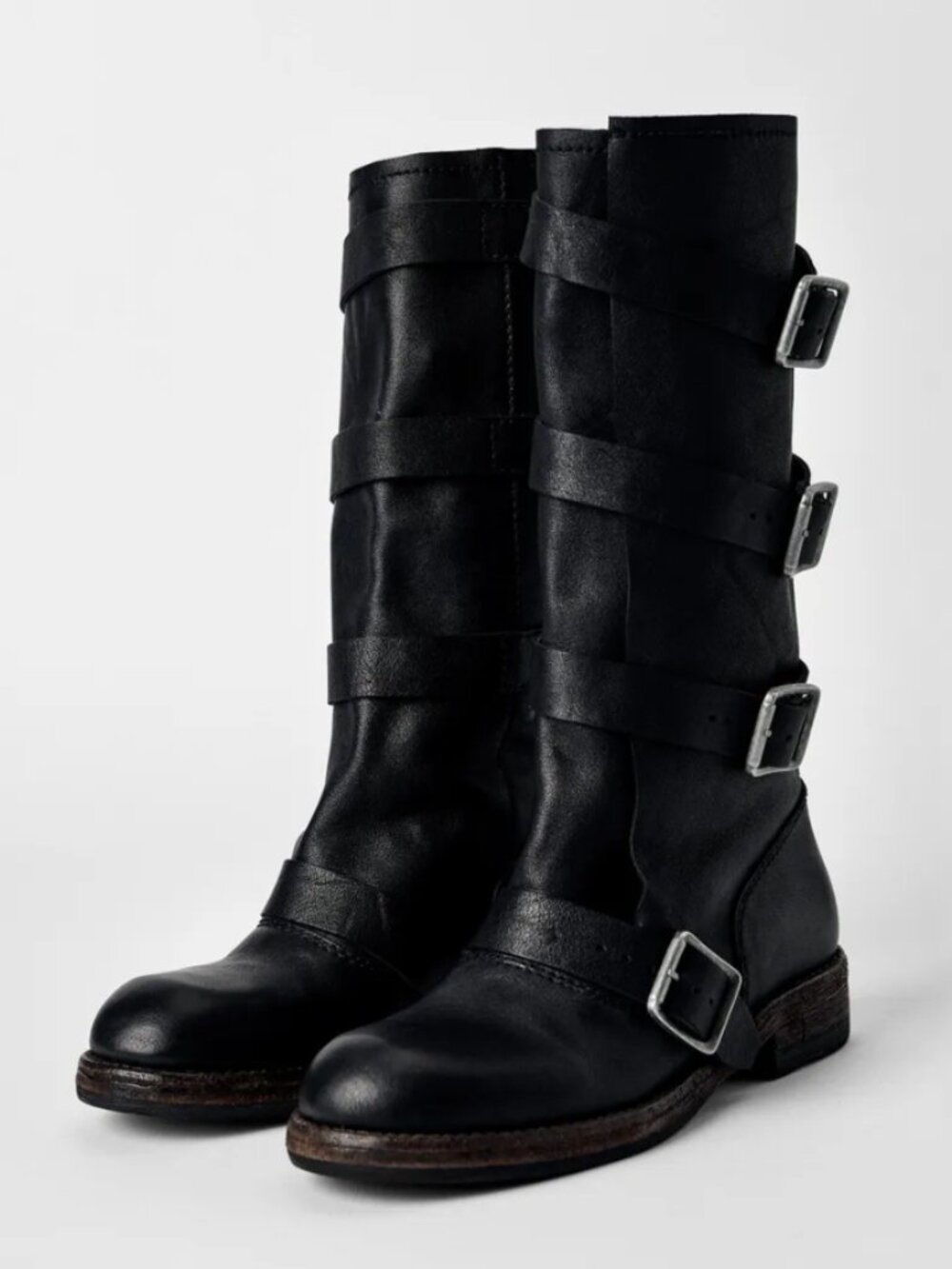 LEATHER BUCKLE ANKLE BOOTS KATE MOSS X ZARA SIZE EU 39 / US 8 - Picture 1 of 12